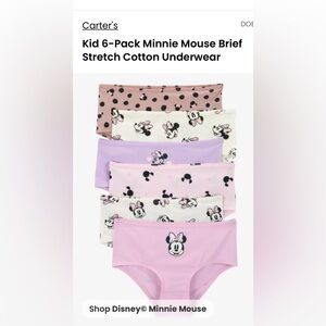 Carter’s Kids 6-Pack Minnie Mouse Brief
Stretch Cotton Underwear - Size 14